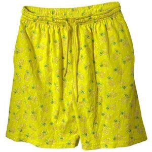 Cozee Corner Pajama Shorts Drawstring Pineapple Yellow Cotton Size‎ 1X